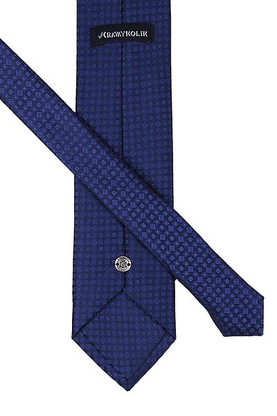 Kravatkolik Navy Blue Small Pattern Classic Tie with Handkerchief Kk9405