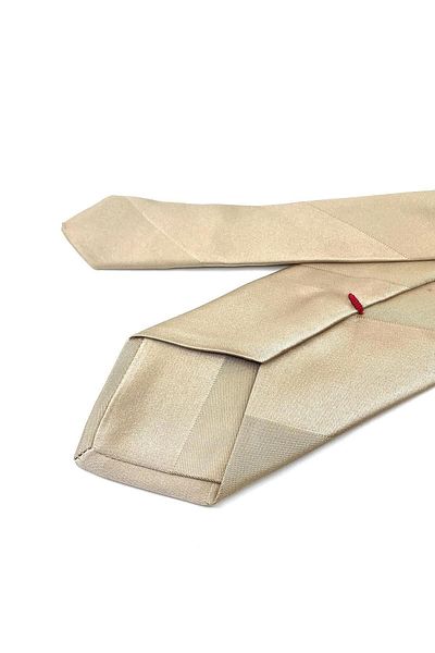 Kravatkolik Sacrocu Style Beige Self Pattern Italian Silk Tie Ik1337
