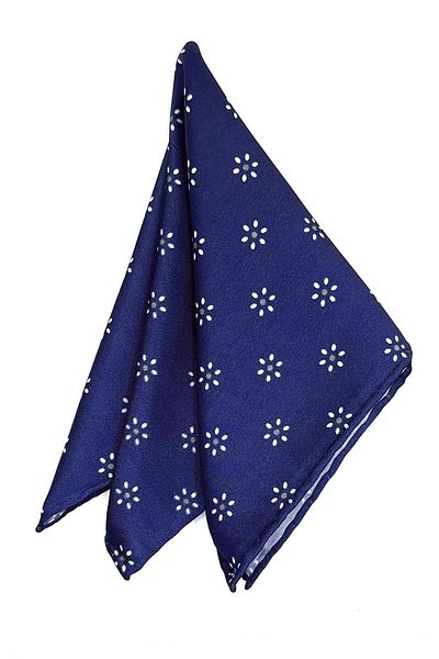 Kravatkolik Navy Blue Small Pattern Men's Pocket Handkerchief SPS597-58