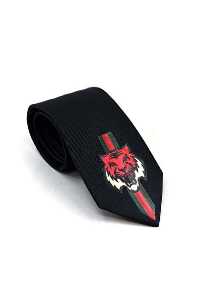 La Pescara Черна вратовръзка с емблема на тигър Kk11698