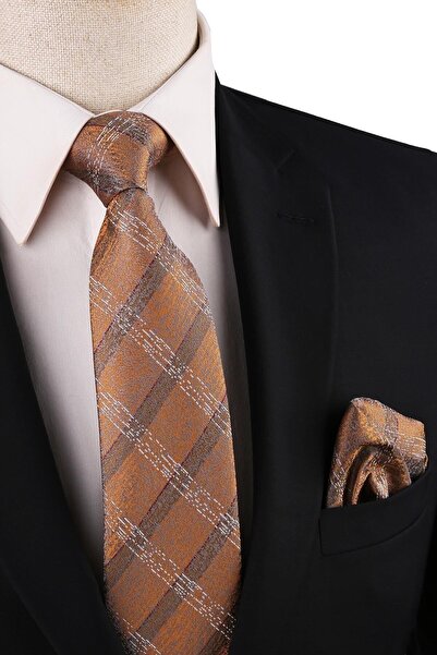 Kravatkolik Кърпа с жълт тартан мотив Класическа вратовръзка Kk10755