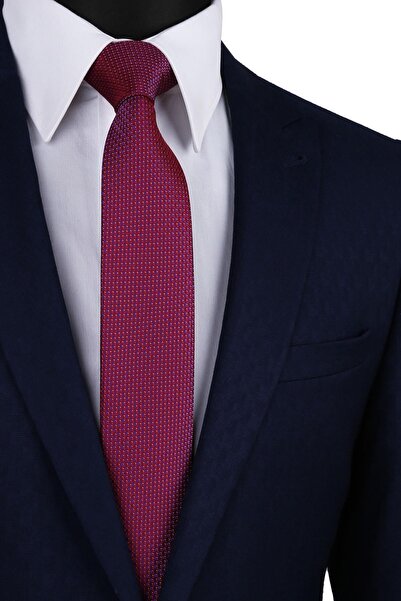 Kravatkolik Red Dot Pattern Slim Tie Sk7333
