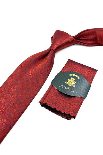 Kravatkolik Classic Orange Motif Patterned Handkerchief Tie - KK12546