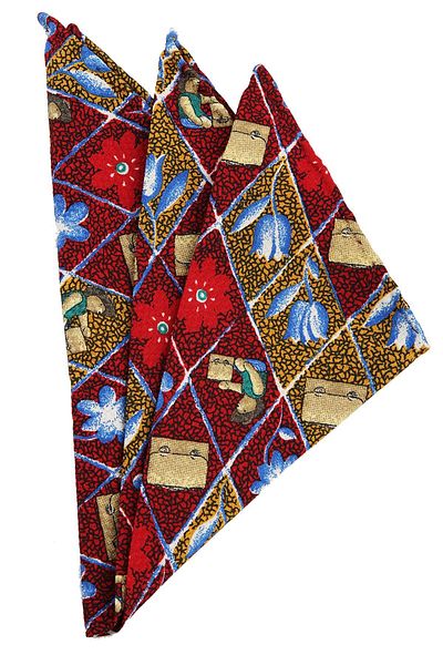 Store Colorful Motif Printed Men's Silk Handkerchief - SPS136 KRVT8690002221512