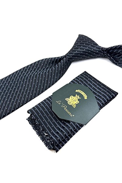 La Pescara Кърпичка с черен шарж и класическа вратовръзка KK11909