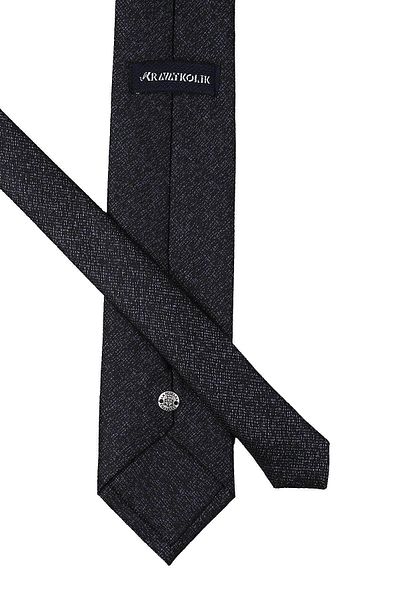 Kravatkolik Black Sand Pattern Classic Tie with Handkerchief Kk9782