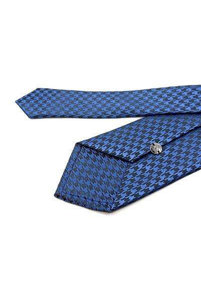 Kravatkolik Cravată clasică cu batistă cu model albastru KK12452