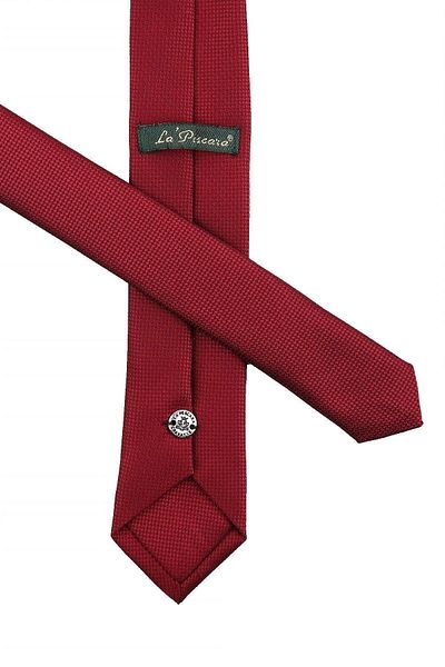 Kravatkolik Claret Red Dot Pattern Very Thin Tie Ust188
