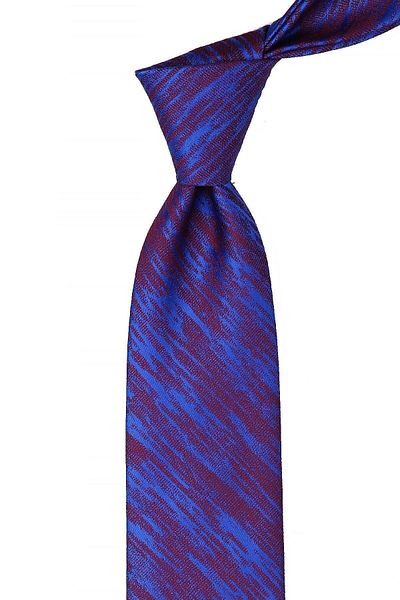 Kravatkolik Parliament Blue Motif Patterned Men's Tie - with Handkerchief, Classic Kk10526