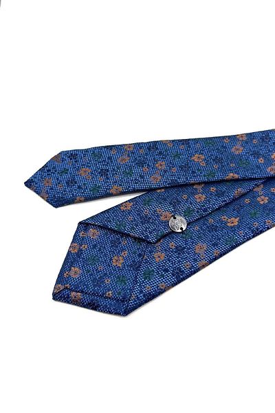Kravatkolik Blue Flower Pattern Thin Tie SK7935
