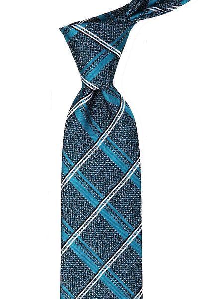 Kravatkolik Green Plaid Pattern Classic Tie with Handkerchief Kk10120