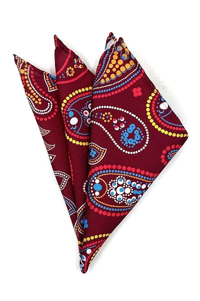La Pescara Red Shawl Pattern Men's Pocket Handkerchief Sps562-21