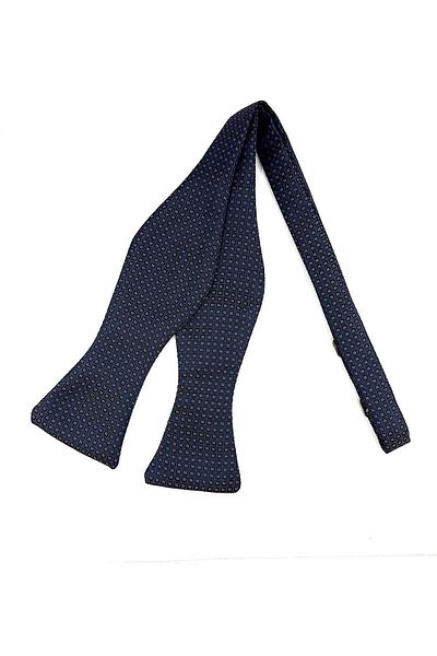 Kravatkolik Navy Blue Dot Pattern Light Bow Tie AP177