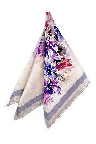 Kravatkolik Lilac - Multicolored Flower Pattern Men's Pocket Handkerchief SPS613-92