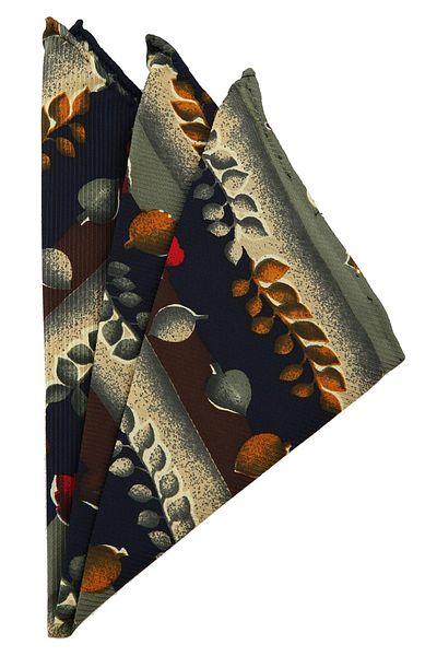 La Pescara Men's Multicolored Motif Printed Silk Handkerchief SPS217 KRVT8690002221593