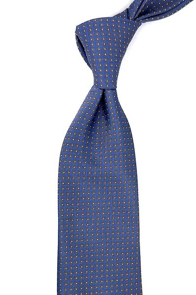 Kravatkolik Blue Small Pattern Classic Tie with Handkerchief KK12381