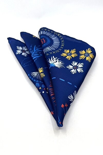 La Pescara Чоловіча кишенькова хустка з темно-синім мотивом Sps556-27