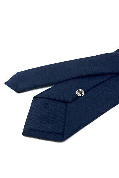 Kravatkolik Синій однотонний класичний вовняний краватка KK12084