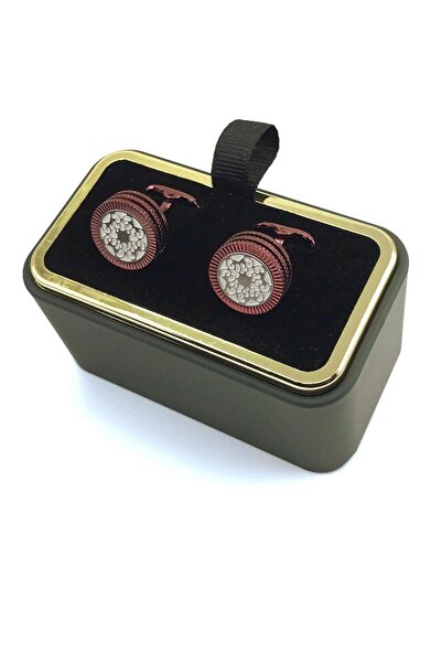 Kravatkolik Vişne Çürüğü Beyaz Yuvarlak Kol Düğmesi