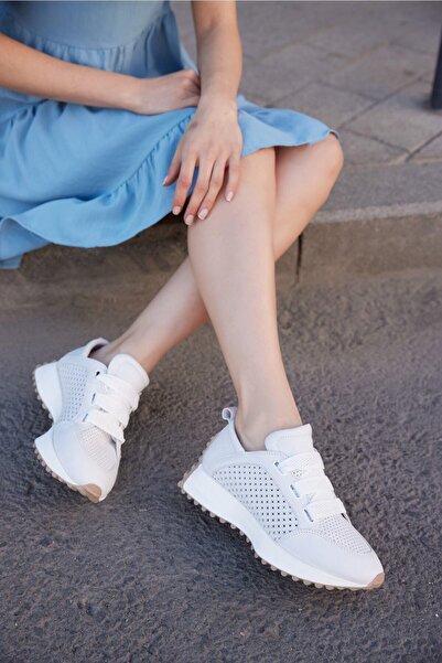 FOLLİNİ Γυναικείο λευκό γνήσιο δέρμα Snekear