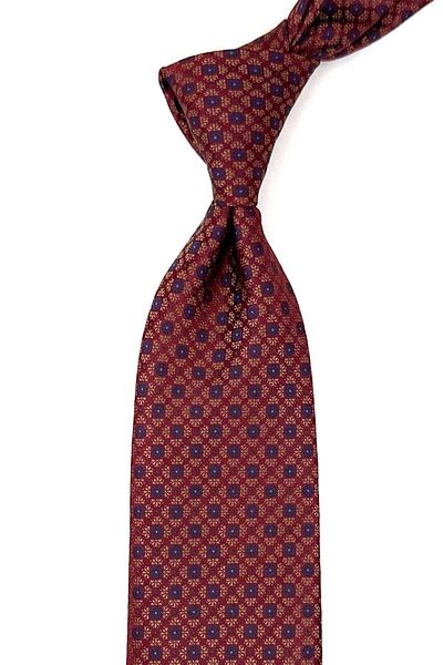 Kravatkolik Claret Red Dot Patterned Classic Tie with Handkerchief - KK12723