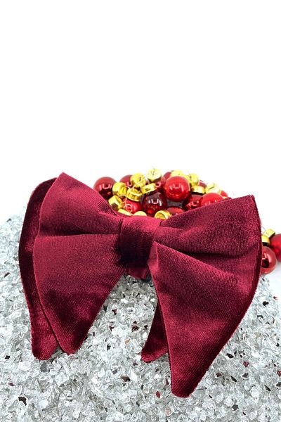 Kravatkolik Burgundy Velvet Bow Tie P861