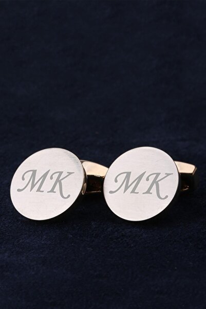 Kravatkolik İsme Özel Sevgiliye Hediye Baş Harf Altın Renk Kol Düğmesi