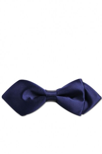 La Pescara Navy Blue Triangle Satin Bow Tie SP34