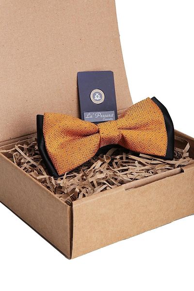 Kravatkolik Men's Yellow Sand Pattern Bow Tie P1365
