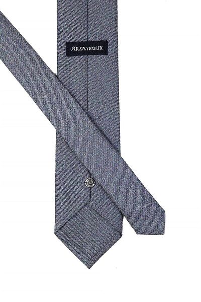 Kravatkolik Gray - Green Sand Pattern Classic Tie with Handkerchief Kk10505