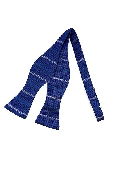 Kravatkolik Blue Line Pattern Light Bow Tie AP142