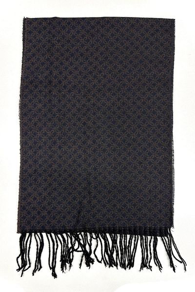 Kravatkolik Navy Blue - Brown Motif Pattern Men's Camisole K528