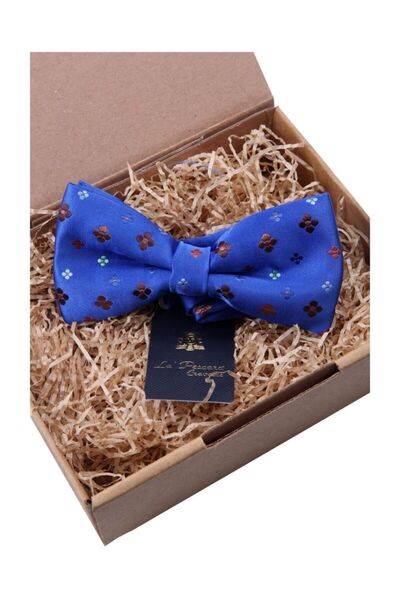 La Pescara Блакитна краватка-метелик з квітковим візерунком P500