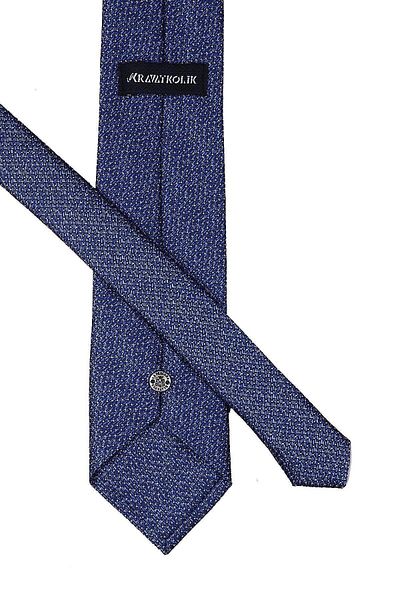 Kravatkolik Classic Tie with Blue Dot Pattern Handkerchief Kk9661