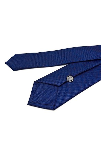 Kravatkolik Navy Blue Self Pattern Thin Tie SK7872