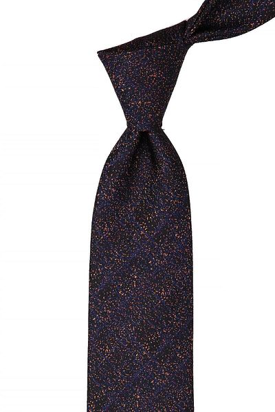 Kravatkolik Men's Black Sand Pattern Classic Necktie with Handkerchief Kk10408