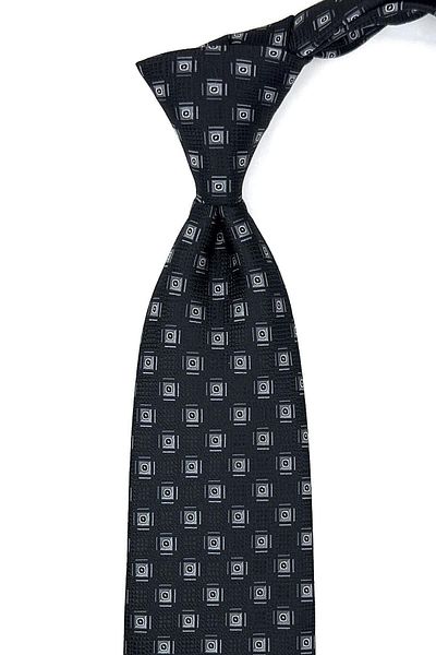 Kravatkolik Black Motif Pattern Classic Tie with Handkerchief Kk11061