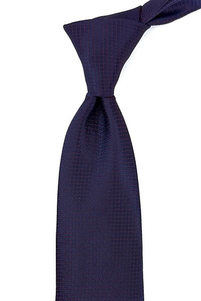 Kravatkolik Claret Red - Navy Blue Dot Pattern Classic Tie with Handkerchief Kk11120