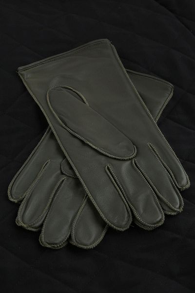 Kravatkolik Green Plain Genuine Leather Men's Gloves El30
