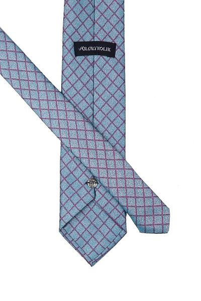 Kravatkolik Green Plaid Pattern Classic Tie with Handkerchief