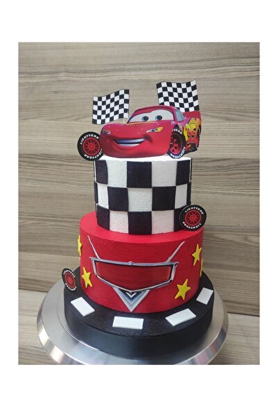 bizdenpastacılık Şimşek Mcqueen Maket Pasta Cars Arabalar Pasta