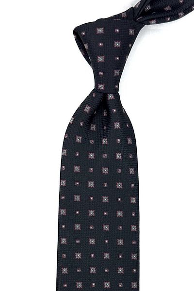 Kravatkolik Black Small Pattern Classic Tie with Handkerchief KK12277