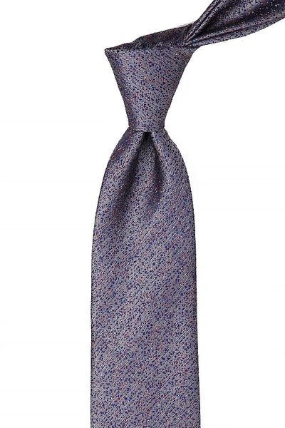 Kravatkolik Gray Sand Pattern Classic Tie with Handkerchief Kk10392