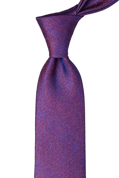 Kravatkolik Orange - Blue Sand Pattern Classic Tie with Handkerchief Kk9789