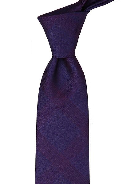 Kravatkolik Plum Classic Tie with Self Pattern Handkerchief Kk9582