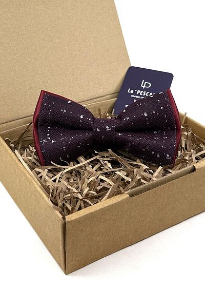 Kravatkolik Burgundy Sand Pattern Bow Tie P1747