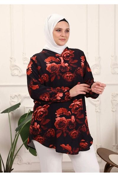 volkitolki Comfortable Cut Woven Tunic - Viscose Cotton Fabric