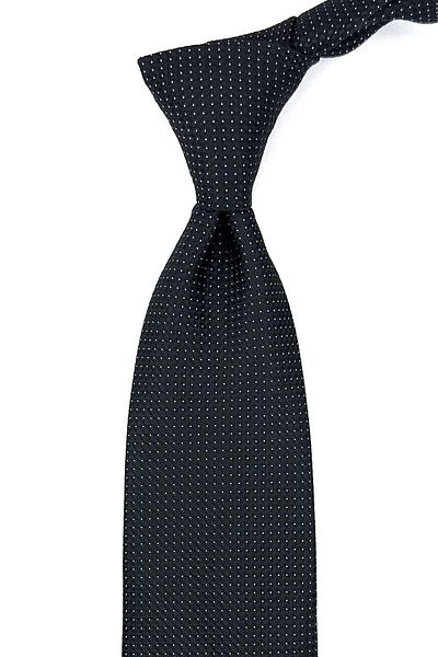 Kravatkolik Classic Tie with Black Dot Pattern Handkerchief Kk11257