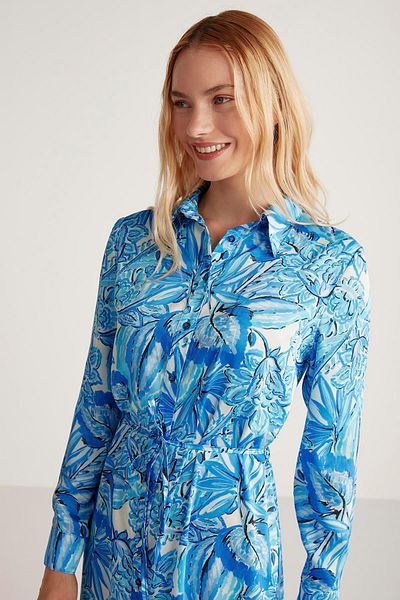 Penyemood Rochie de damă albastră cu mânecă lungă - C5T3N6O9