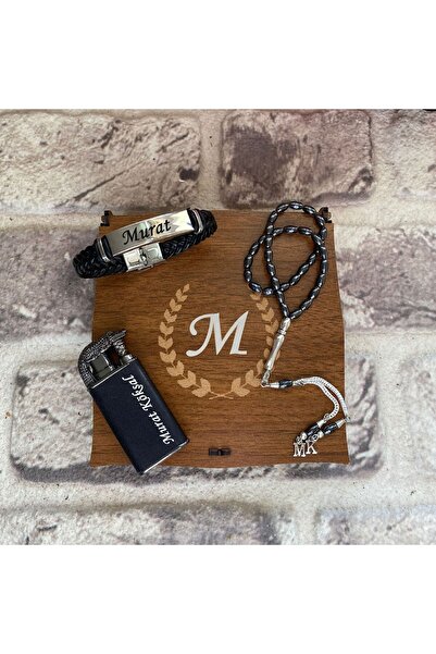 sihirlihediyem Bileklik Timsah Çakmak Ve Hematit Doğal Taş Tesbih